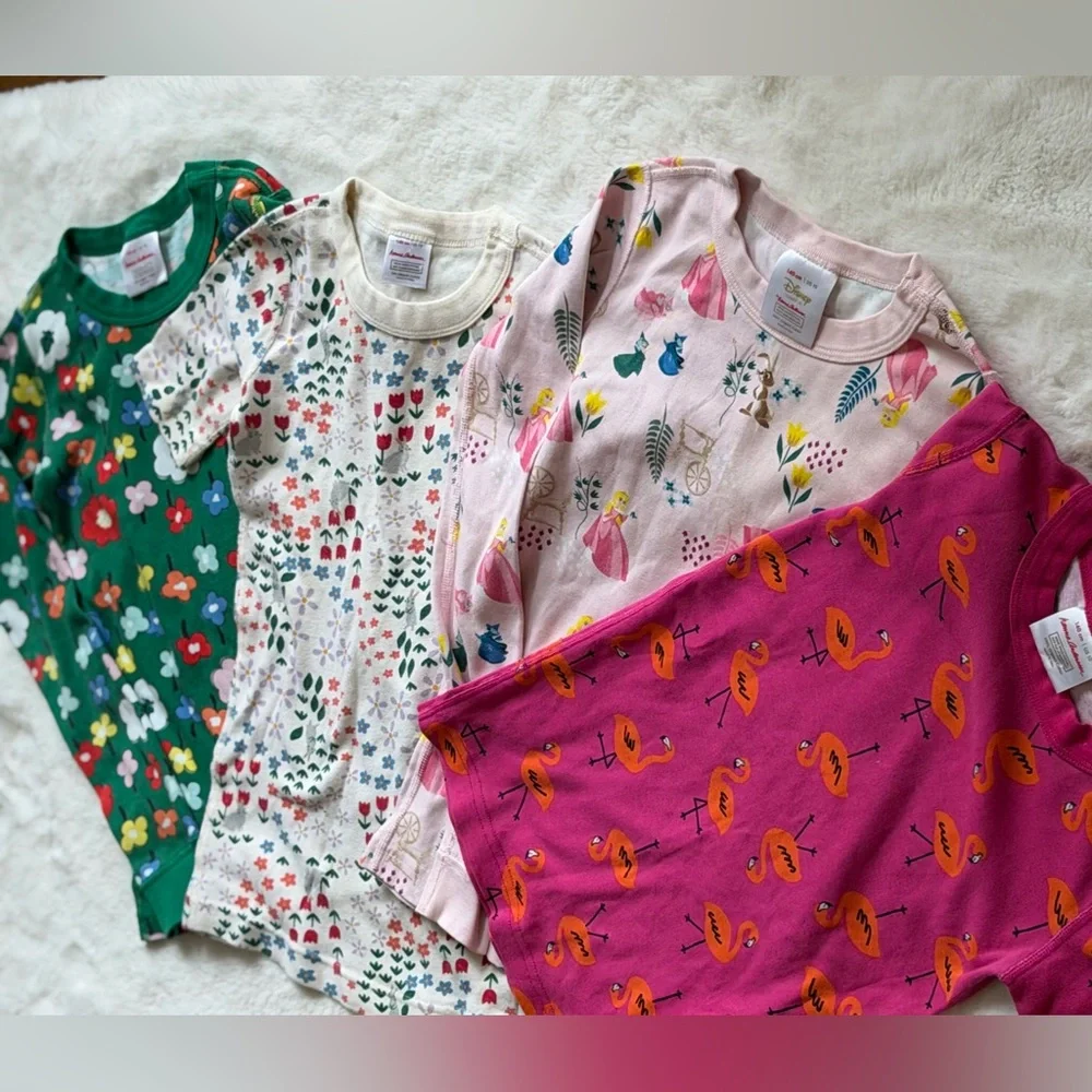 Hanna Andersson Set of 4 Girls Pajama Tops Size 10 - Picture 1 of 13